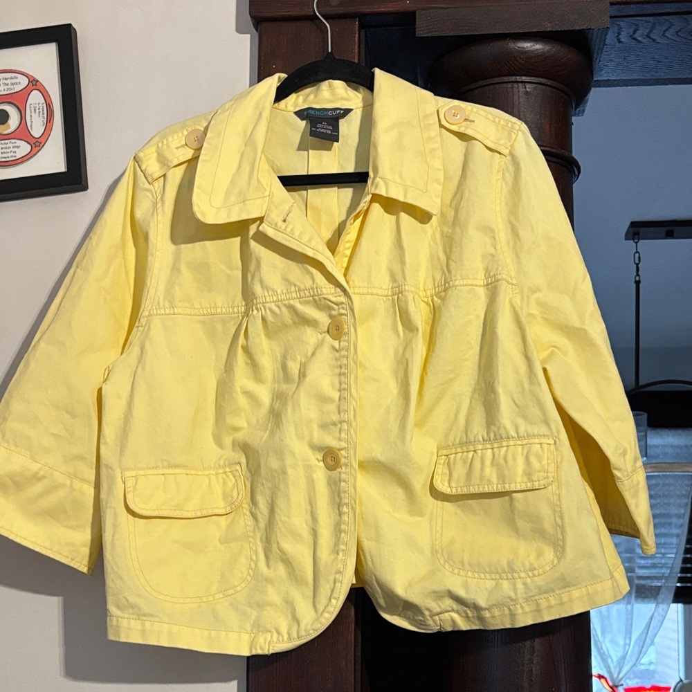 French Cuff Yellow Raincoat for Women